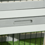 Wooden Rabbit Hutch With Spacious Outdoor Run Ideal for Garden Pet Housing Grey