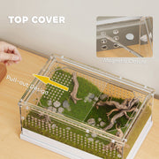 Acrylic Reptile Terrarium with Sliding Top and Vents for Snakes and Geckos Clear AOSOM