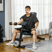 Foldable Adjustable Weight Bench for Strength Training and Sit Ups in Blue by HOMCOM AOSOM