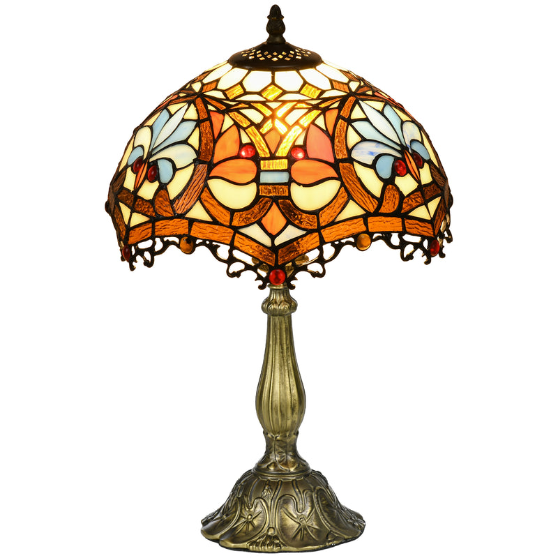 Handcrafted Stained Glass Table Lamp for Living Room or Bedside Zinc Alloy, Multi Coloured