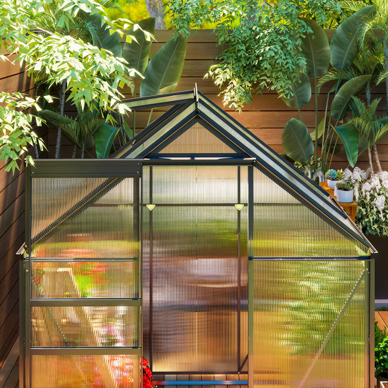 Walk-In Polycarbonate Greenhouse 192 x 131cm Weather Resistant Garden Grow House by Outsunny