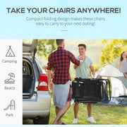 Set of 2 Black Zero Gravity Outdoor Recliner Chairs with Cushion and Cup Holder by Outsunny