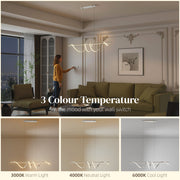Modern Pendant Ceiling Light with Adjustable Colour Temperatures for Home Lighting Silver AOSOM