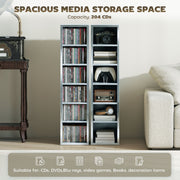CD and Media Storage Shelves Set of 2 for Organised Home or Office High Gloss Grey AOSOM