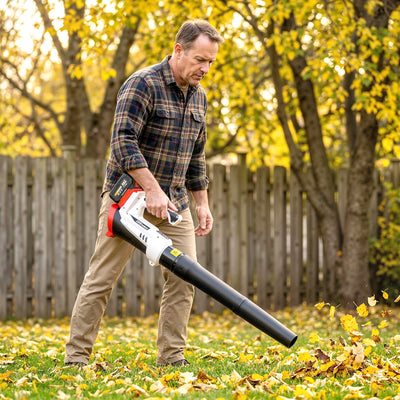 Cordless Leaf Blower for Easy Garden and Patio Clean Up Lightweight White AOSOM