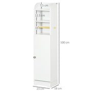 Slim Bathroom Storage Cabinet With Multiple Compartments For Small Spaces, White