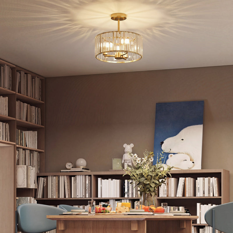 Crystal Ceiling Light for Brightening Bedrooms or Living Rooms Semi Flush