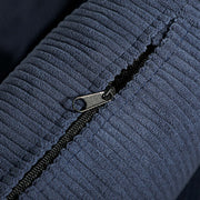 Blue Corduroy Retro Accent Chair with Wooden Legs for Living Room by HOMCOM