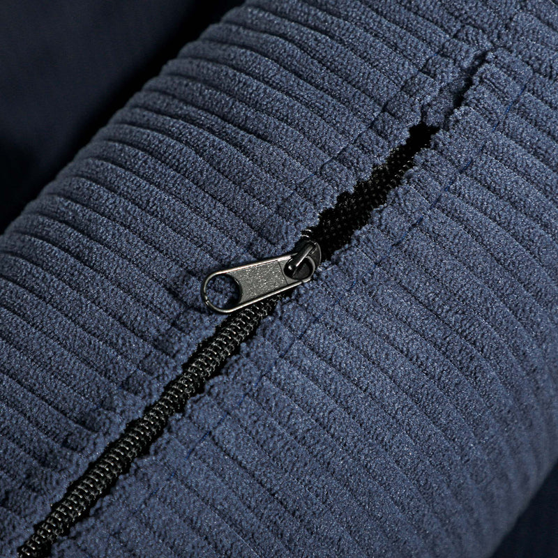 Blue Corduroy Retro Accent Chair with Wooden Legs for Living Room by HOMCOM