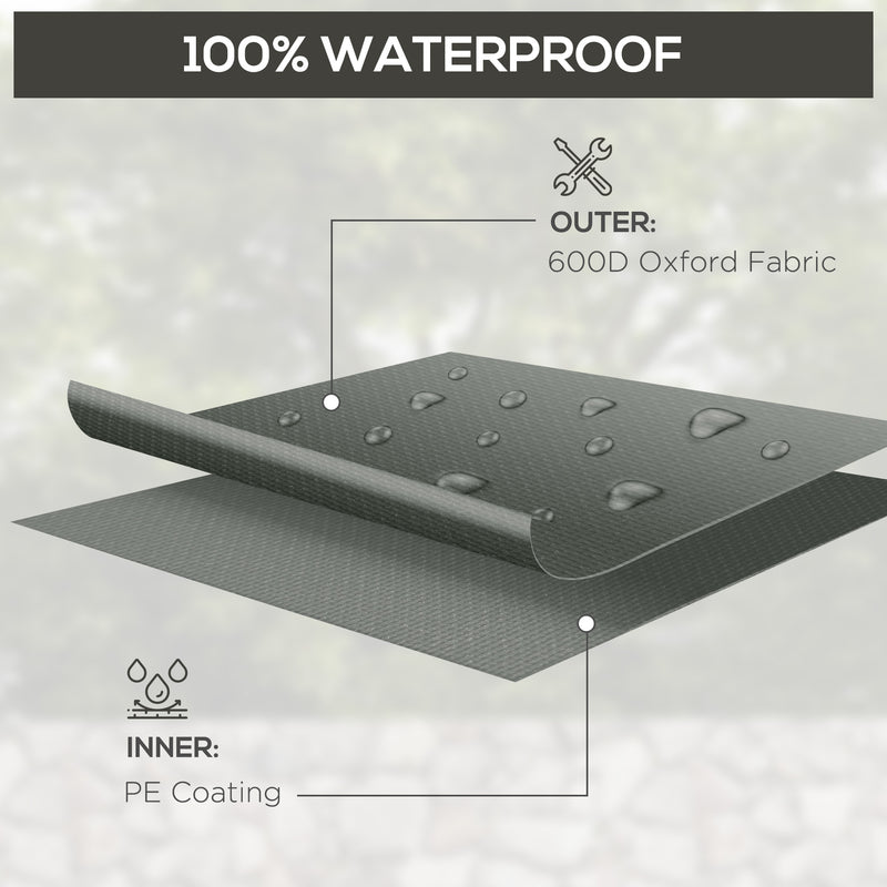 Dark Grey Waterproof 6 Seater Garden Furniture Cover 245 x 165cm Anti-UV by Outsunny