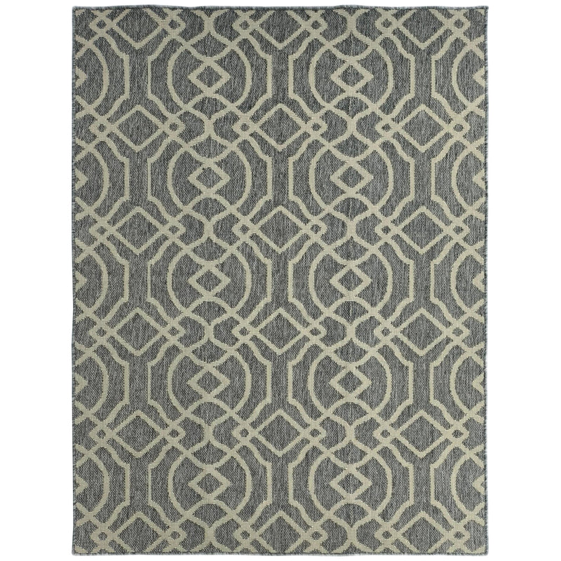 Large UV Resistant Indoor Outdoor Rug Easy to Clean with Geometric Design 230x160cm, Grey