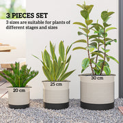 Set of 3 Handwoven Cotton Rope Plant Pots with Waterproof Liner for Indoor or Outdoor Use White AOSOM