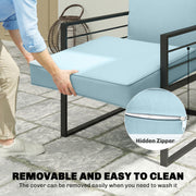 Chair Cushion Set for Indoor or Outdoor Comfort with Removable Covers Light Grey AOSOM