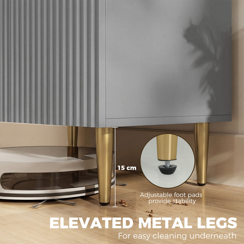 Compact Sideboard with Adjustable Shelves for Hallway or Living Room Storage Grey