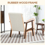 Homcom Boucle Seat Mid Century Accent Chair in White - Stylish and Comfortable by Homcom Homcom