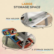 Kids Art Easel with Paper Roll Double Sided Whiteboard and Chalkboard by AIYAPLAY