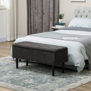 Dark Grey 47L Teddy Fleece Storage Ottoman with Padded Lid by HOMCOM