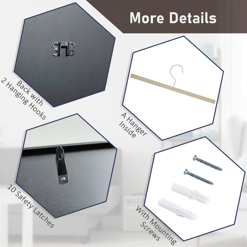 Black 60 x 80cm Shirt Display Frame with Inner Hook and Hanger by HOMCOM