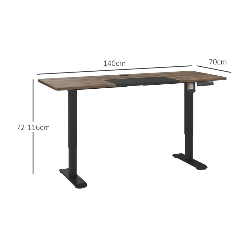 140x70cm Electric Standing Desk Adjustable Height 72-116cm With LED Display For Home Office