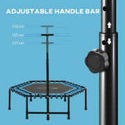 Adjustable Fitness Rebounder Trampoline With LED Lights For Low Impact Workouts Blue AOSOM