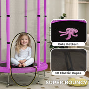 Purple 4.6FT Toddler Trampoline with Safety Net for Ages 3 to 6 Indoor Outdoor Use by Outsunny AOSOM