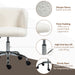 White Teddy Fleece Swivel Office Chair with Adjustable Height and Wheels for Home Office