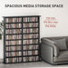 Black Media Storage Cabinet Holds 720 CDs or 396 DVDs with Adjustable Shelves