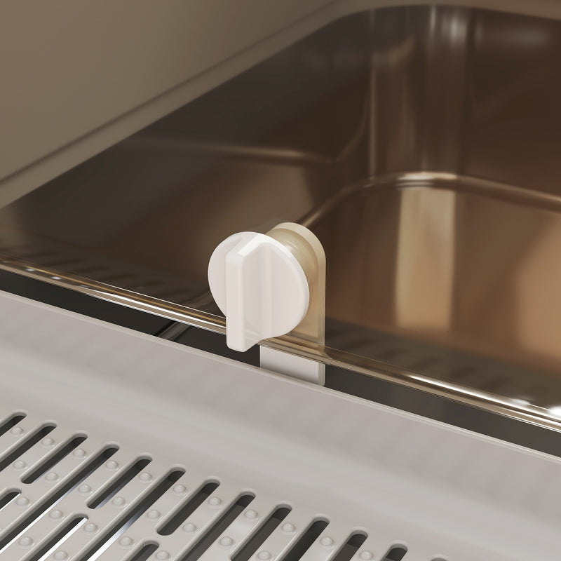 XXL Stainless Steel Covered Cat Litter Box With Flip Cover And Scoop Easy To Clean, Controls Odours, Grey