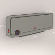 Wall Mounted Electric Heater with Timer and Remote Control for Home or Office Grey