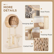 Cat Tree Tower for Indoor Cats with Scratching Posts Toys and Perch, Grey