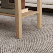 2 Tier Wooden Coffee Table with Storage Shelf for Living Room and Office Natural Finish