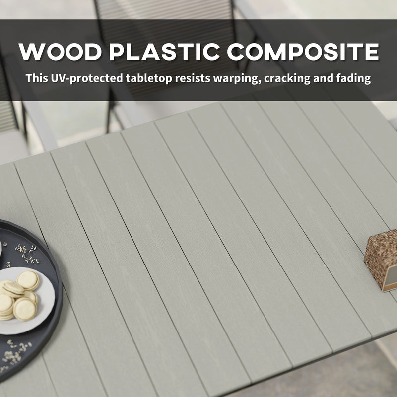 Grey 6 Seater Patio Dining Set With Cushions and Rattan Backrest by Outsunny