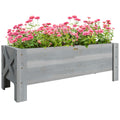 Grey 58L Wooden Raised Garden Bed for Plants Vegetables and Flowers by Outsunny