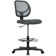 Ergonomic Mesh Standing Desk Chair with Adjustable Footrest for Office Comfort Charcoal Grey