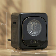 Tumble Dryer for Small Spaces 4kg Compact Laundry Dryer with Hygienic Cycle Black Gold Tone AOSOM