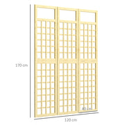 3 Panel Wooden Garden Privacy Screen Foldable Freestanding Outdoor Trellis by Outsunny