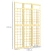 3 Panel Wooden Garden Privacy Screen Foldable Freestanding Outdoor Trellis by Outsunny
