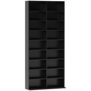 Black CD Storage Tower Holds 640 Discs Space Saving Media Shelf Unit