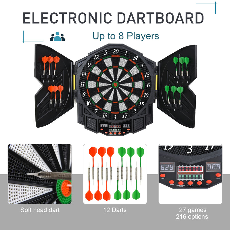 Electronic Dartboard with Automatic Scoring for Safe Family Games at Home Black