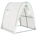 Walk In Tunnel Greenhouse With Screen Windows And Sandbags For Garden Growing White AOSOM