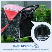 Rain Cover for Dog Pram with Rear Entry Ideal for Walking Your Pet in Rain Grey AOSOM