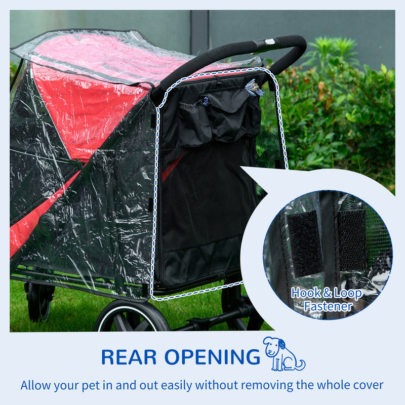 Rain Cover for Dog Pram with Rear Entry Ideal for Walking Your Pet in Rain Grey AOSOM