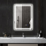 Silver LED Bathroom Mirror 50 x 70 cm with Bluetooth and Anti Fog Feature