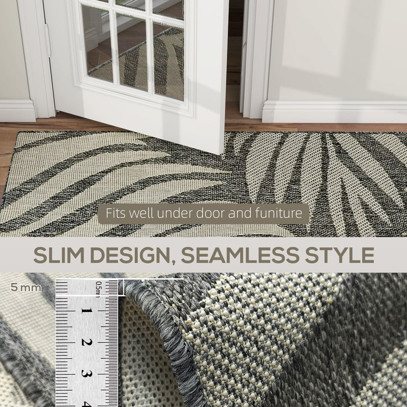 Machine Washable Indoor Outdoor Rug for Kitchen Patio or Garden 230 x 160 cm, Grey