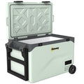 Camping Fridge with Wheels and Bluetooth Control for Fresh Food and Drinks 42.5L Green AOSOM