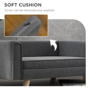 Elevated Dog Sofa Bed with Soft Cushion for Small to Medium Pets Indoor Use Grey
