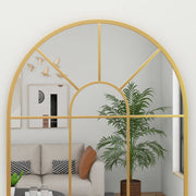 Modern Arched Wall Mirror Gold 91 x 60 cm for Living Room and Bedroom by HOMCOM