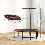 Mini Orange Kids Trampoline with Adjustable Handle and Steel Frame by Outsunny AOSOM
