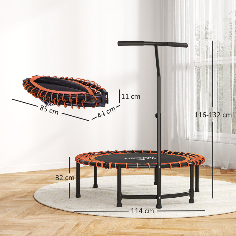 Mini Orange Kids Trampoline with Adjustable Handle and Steel Frame by Outsunny AOSOM
