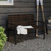 2 Seater Rattan Garden Bench with Cushions and Steel Frame for Patio or Park by Outsunny